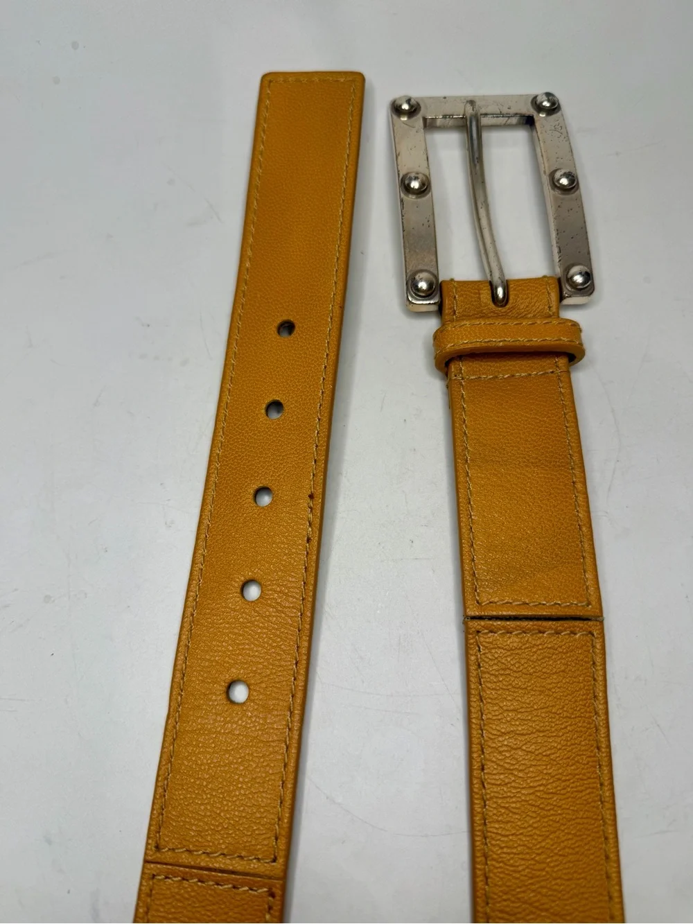 Vintage Michael Kors Genuine Leather Belt with silver Buckle Size M Mens 34 1.5”